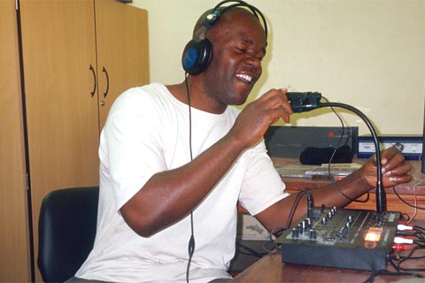 A DJ on Mozambique’s Radio Komati