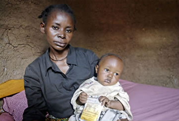 HIV-positive mother and child in Tanzania