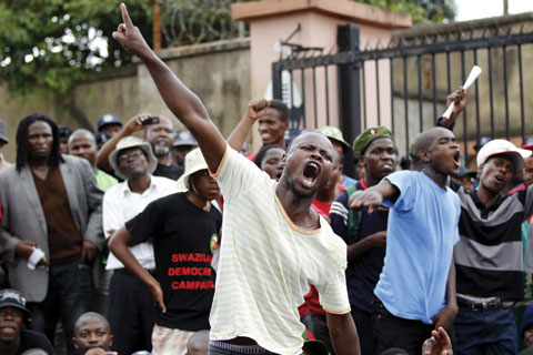 Protesters in Swaziland