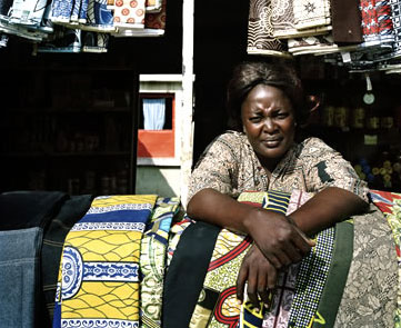 A fabric seller in Angola