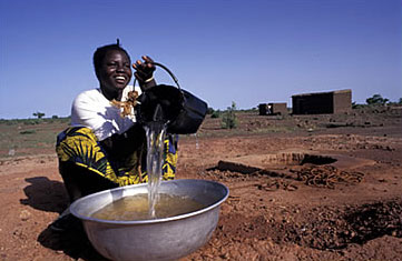 Drawing water in rural Burkina Faso