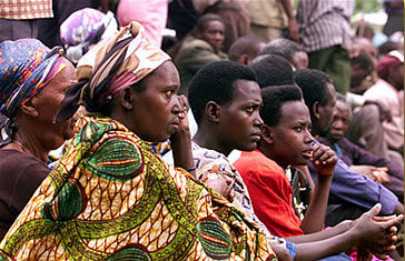 Villagers at a grassroots “gacaca” court in Rwanda