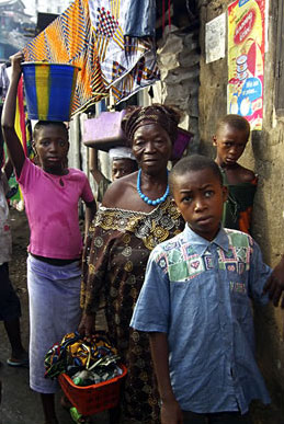 A poor neighbourhood in Freetown, Sierra Leone