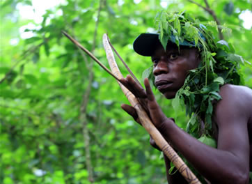 A forest hunter in Uganda