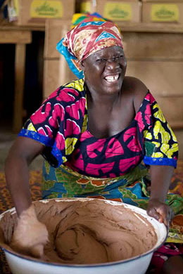 Mixing shea butter for soap production in Tamale, the capital of Ghana’s Northern Region