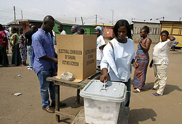 Ghanaians voting