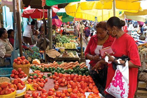 Market stall in Gabon