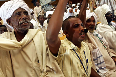 Sudanese protest in Khartoum against the court’s indictment of President Omar al-Bashir