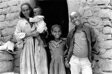 A widow and her children in Ethiopia