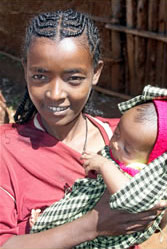 Young mother in Ethiopia