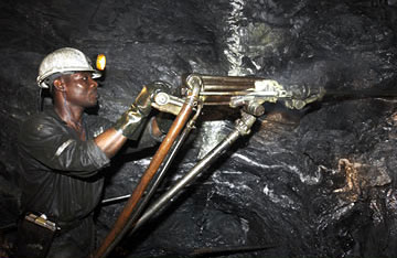 Large mining operations in Africa
