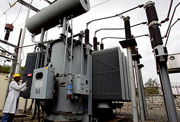 An electricity sub-station in Kenya