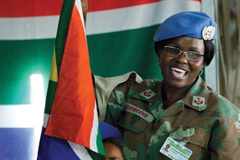 A South African peacekeeper in Darfur, Sudan