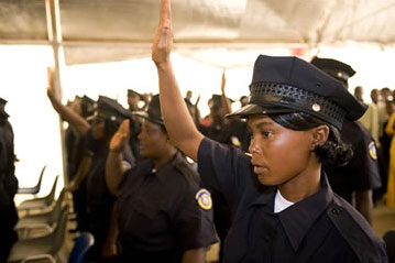 Female Liberian police officers