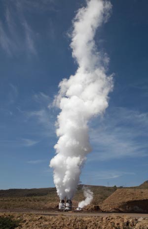 Steam venting from beneath Kenya’s Rift Valley