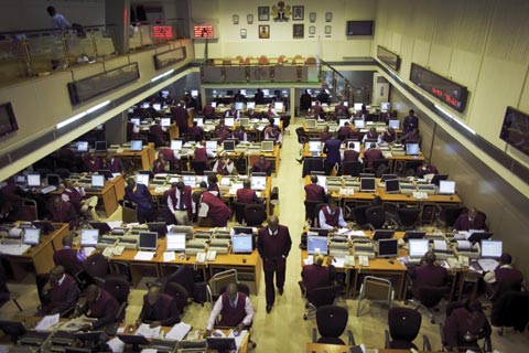 Traders on the floor of the Nigerian Stock Exchange