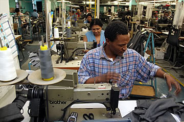 A clothing factory in Cape Town, South Africa