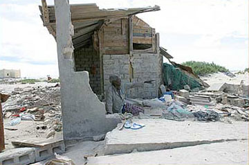 A house destroyed by the tsunami in Somalia