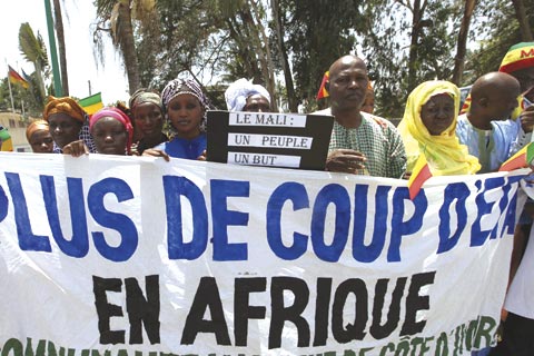 “No more coups in Africa,” declare demonstrators in Bamako, Mali