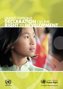 Photo of cover of booklet containing the text of the Declaration on the Right to Development