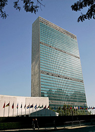 The United Nations Headquarters Building in New York