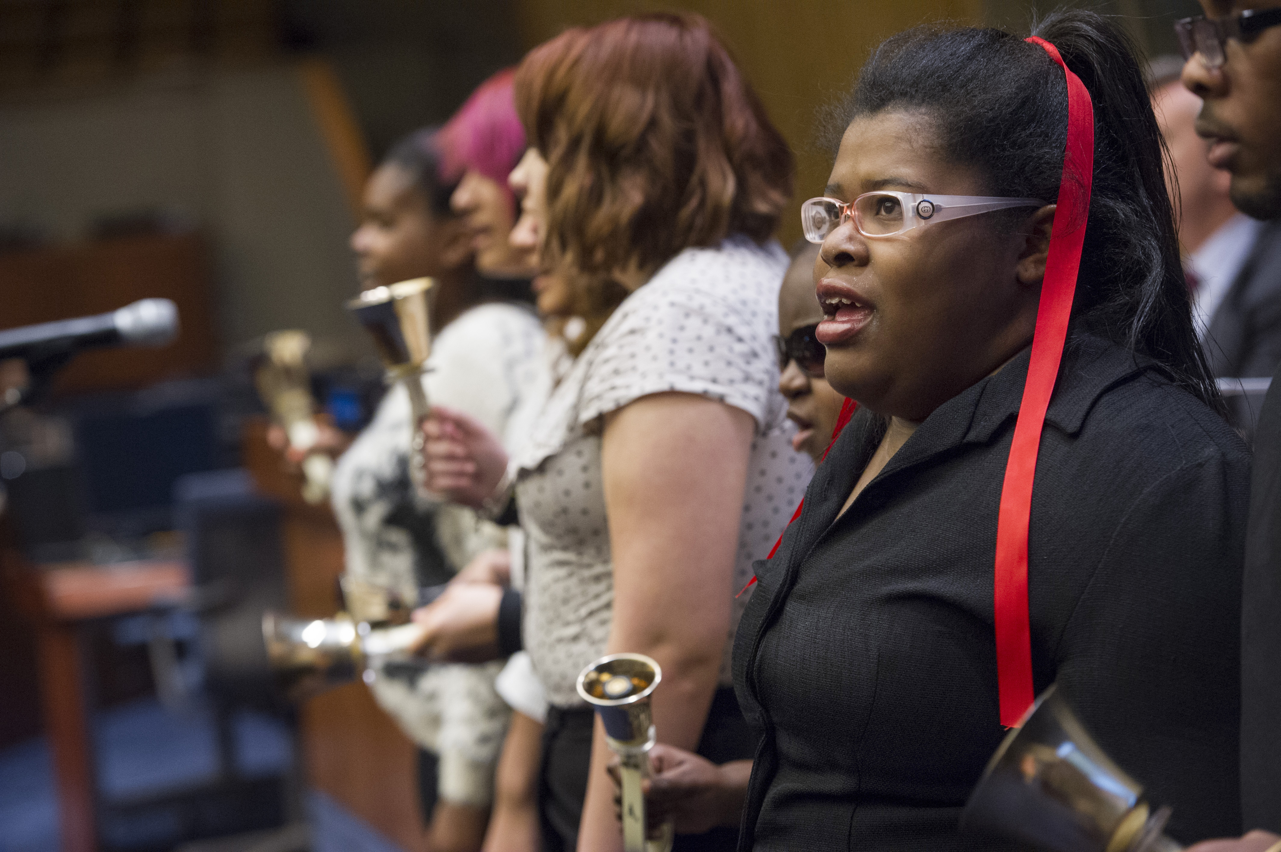 Participants performing at a special event organized by the Department of Economic and Social Affairs on the occasion of the International Day of Persons with Disabilities in 2014.