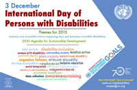 Poster showing keywords relating to the theme of 2015 IDPD
