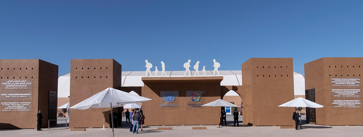 Global Compact for Safe, Orderly and Regular Migration Conference Entrance, Bab Ighli, Marrakech, Morocco