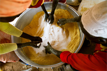 corn, soy, wheat, sugar and oil prepared in Darfur