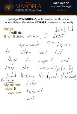 Pledge from Artur (Poland, 20)
