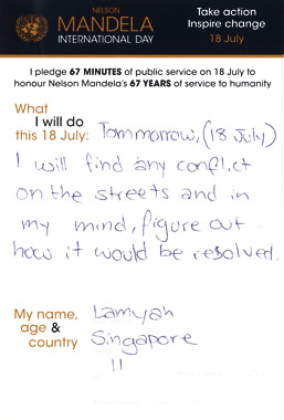 Pledge from Lamyah (Singapore, 11)
