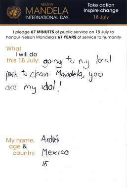 Pledge from Andres (Mexico, 15)