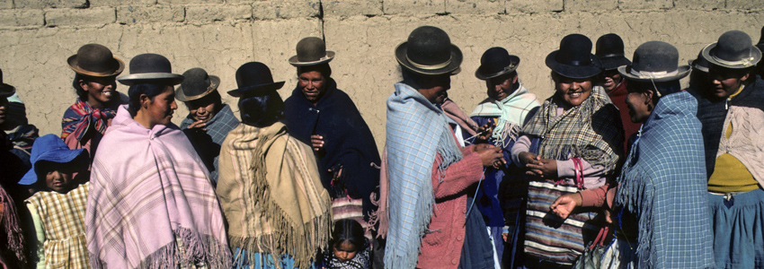 Members of a Mothers Club in Rio Seco near La Paz assembled for their weekly meeting