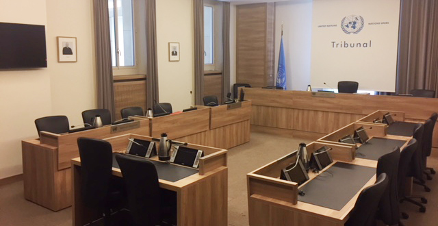 Photo of UN Dispute Tribunal courtroom in Geneva.