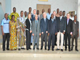 The Director-General for Multilateral Relations in the Ministry of Foreign Affairs H. E. Mr. Saïdou Zongo and the Head of the Delegation of the European Union in Burkina Faso H. E. Mr. Alain Holleville welcomed the participants in the National Workshop on the Implementation of the Biological Weapons Convention (Ouagadougou, 21-22 October 2014)