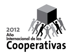 Logo en blanco y negro del Año Internacional de las Cooperativas