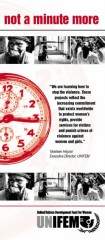 Cubierta del folleto en ingls de UNIFEM 'Not a minute more' 