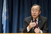 El Secretario General, Ban Ki-Moon, haciendo uso de la palabra