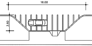 Drop off area dimensions.