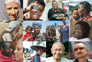 Collage photo de personnes d'âges et d'origines diverses
