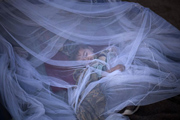 Enfant protégé par une moustiquaire - Photo UNICEF