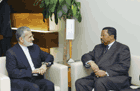 Jean Ping meets with Seyed Kamal Kharrazi Credit : UN Photo / Mark Garten
