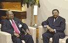 Jean Ping meets with Rabbie L. Namaliu Credit : UN Photo