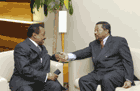 Jean Ping meets with François-Xavier Ngoubeyou Credit : UN Photo
