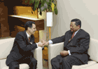 Jean Ping meets with Mohamed Vall Ould Bellal Credit : UN Photo