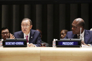 Secretary-General Ban Ki-moon and John Ashe