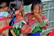 Vietnamese child eating
