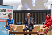 Malala Yousafzai,UN Secretary-General Ban Ki-moon, Amy Robach 