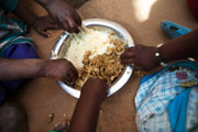 shared bowl of food