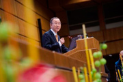 Secretary-General Ban Ki-moon on podium